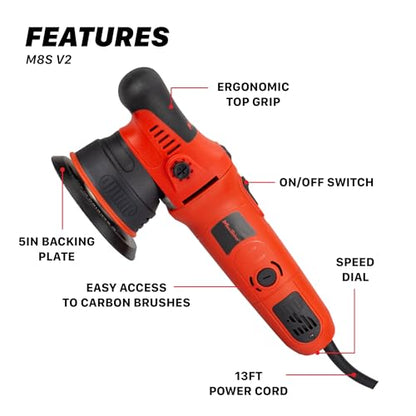 M8S V2 Dual Action Polisher (5" Dual Action Red)