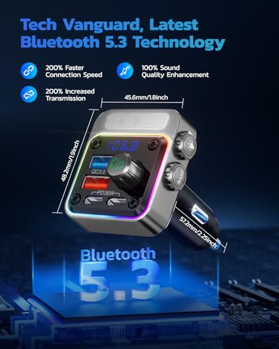 54W Bluetooth 5.3 Car Adapter (Silver)
