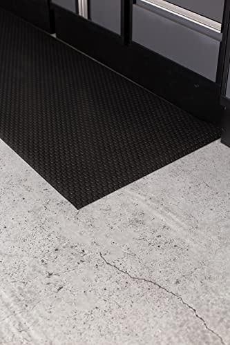 Performance Vinyl Garage Runner Small Coin Pattern (27" x 60" / Midnight Black)