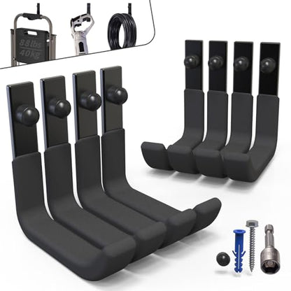 4 Inch Garage Hooks Heavy Duty (8 Pack (4 inch) / Black)