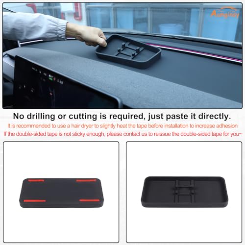 Center Console Dash Organizer Compatible with Tesla Model 3 2023 2024 Dashboard Table Tray Storage Box Dash Phone Holder Container Box Anti (Fit Tesla Model 3)