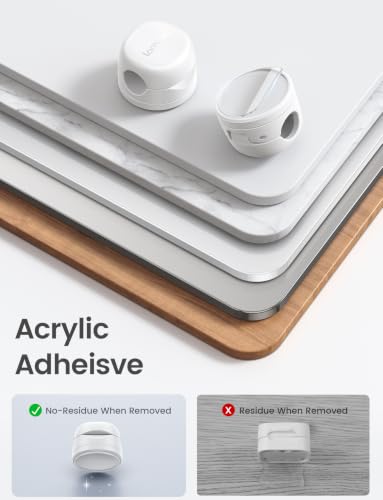 6 Pack Rotating Magnetic Cable Clips (Snow White - Rotatable)