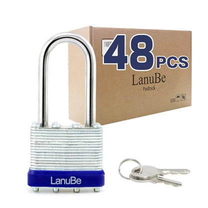 Laminated Keyed Alike Padlock 48 Pack 1.6 (48 pack Blue)