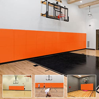 2 Pack Wall Pad with 2” Thick Foam (60" x 20" x 2" / 2 PACK / ORANGE)