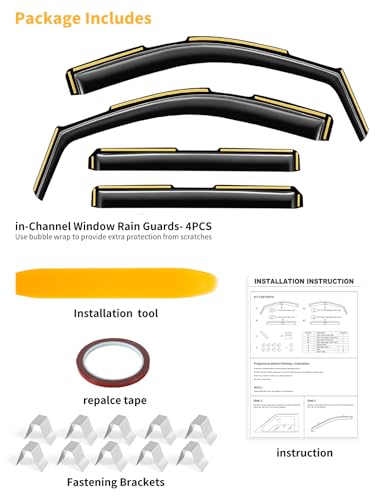 in Channel Extra Durable Rain Guards for Chevy Silverado (2019-2026 Chevy Silverado/GMC Sierra1500 Crew Cab)