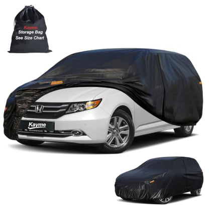 Minivan Car Cover Waterproof All Weather (PE-Black / 4 H5 Fit Minivan-Length (198" To 205"))