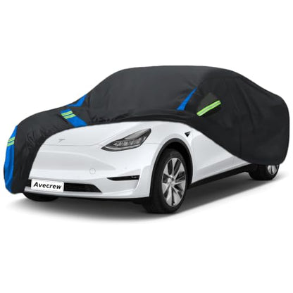 Car Cover Compatible with Tesla Model 3 (Black-Blue / Fit Tesla Model 3)