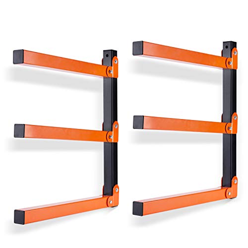 Wall Mount Wood Organizer and Lumber Storage Rack with 3 (Industrial)