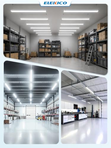 Commercial Grade 10000LM 5000K 60W Linkable 4 Foot Led Shop Lights for Shop (4FT-W-60W-4PACK)