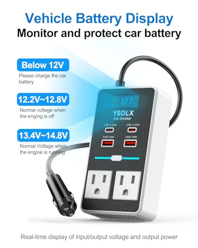 300W 12V to 110V Car Power Inverter (300W / white)