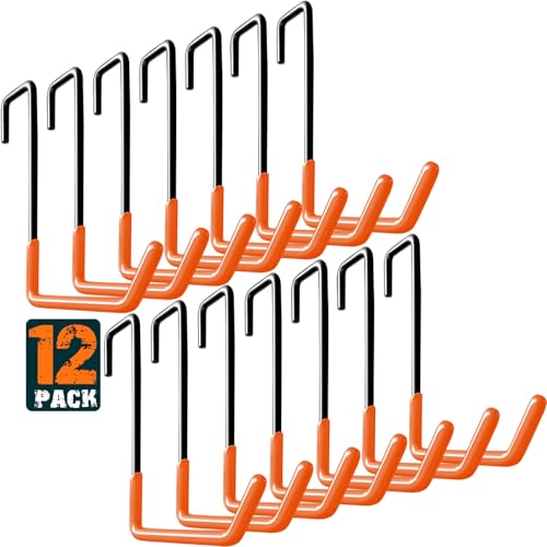 Rafter Hanger Large S Garage Hooks Bike Storage System Holder Organizer (Orange 12Pack)