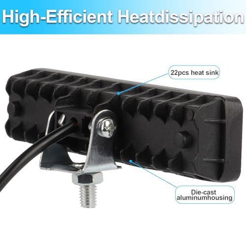 2Pcs 5.7 Inch 60W LED Light Bar Flood Spot Combo for Jeep Truck (White - 2 pieces 5.7 inches)