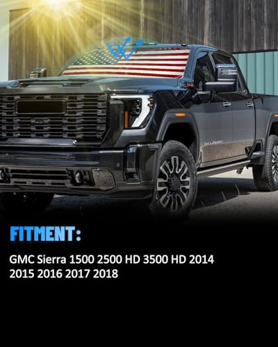 American Flag Car Windshield Sun Shade Compatible with GMC Sierra 1500 2500 3500 2014 (for GMC Sierra 2014-2018 - USA Flag)