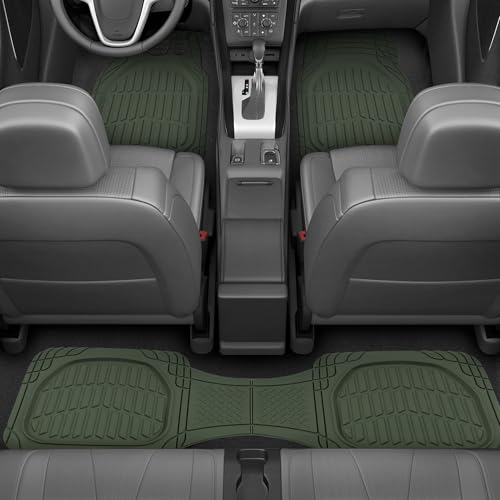Green Rubber Car Mats Full Set (Full Set Lite (Sedan, Compact) / Green)
