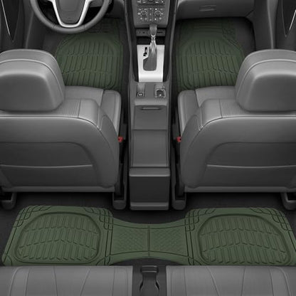 Green Rubber Car Mats Full Set (Full Set Lite (Sedan, Compact) / Green)