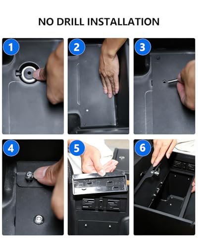 Center Console Safe Lock Box for Chevy Silverado GMC Sierra 2023 (Silverado GMC Sierra Safe Organizer)