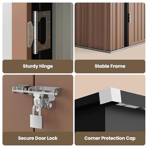 6' x 4' Outdoor Storage Shed (Brown / 6' x 4')