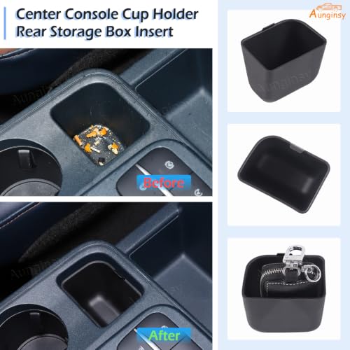 Center Console Cup Holder Insert Kit Compatible with Ford Maverick 2022+ (Black(Kit))