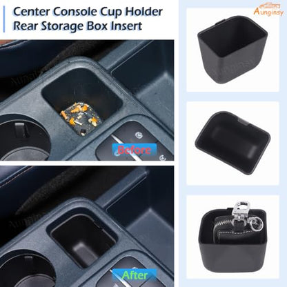 Center Console Cup Holder Insert Kit Compatible with Ford Maverick 2022+ (Black(Kit))