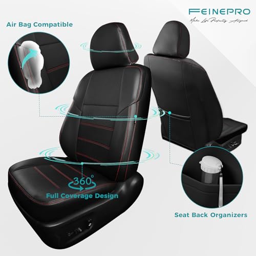 Custom Seat Covers for Toyota Camry 2012 (Black With Red Trim / 2012-2017 Camry SE/XSE/SE Sport)