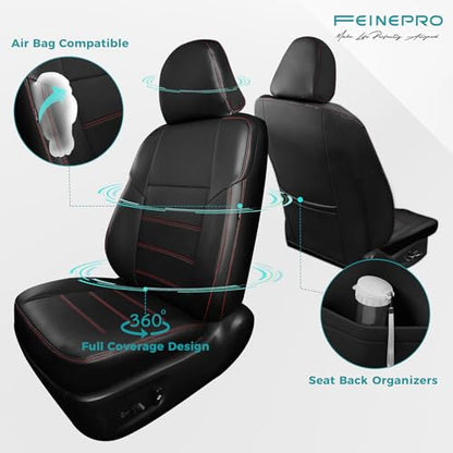 Custom Seat Covers for Toyota Camry 2012 (Black With Red Trim / 2012-2017 Camry SE/XSE/SE Sport)