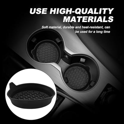 4 Pack Universal Cup Holder Coasters (Black)
