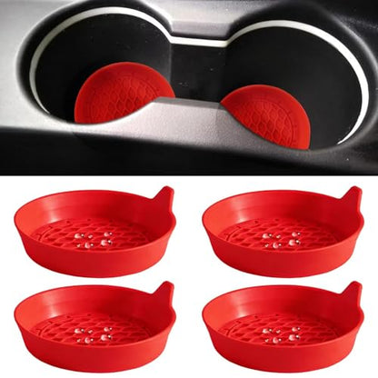4 PCS Car Cup Coasters (Red*4pcs / No Diamonds)