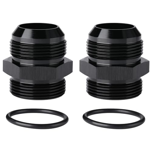 20AN Male Flare to 20AN ORB O (20AN to 20AN ORB / Black - 2PCS)