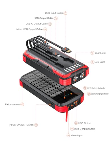 Solar Power Bank 40000mAh (Red)