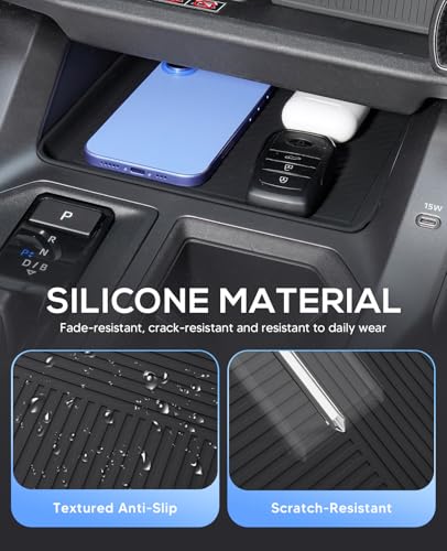 2PCS Silicone Center Console Organizer for 2026 Toyota RAV4 Accessories (Shift Panel-Console Mat)