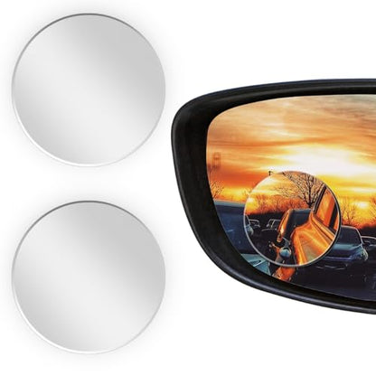 2Pcs Cars BlindSpot Mirrors Side Mirror Removable Adjustabe Angle Round Wide Angle Convex RearView Mirror Car Accessories Universal HD Glass for Suvs Auto Motorcycles RVs (Round-2Pcs)