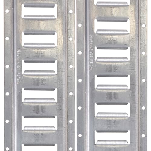 E-Track, Made in USA, 12 Gauge Steel 5 FT Galvanized Rails (2-Pack) - Horizontal E-Track Rails for Trailers, Garages, Cargo Vans - 6,000 Pounds Break Strength Per Slot (2 rails)