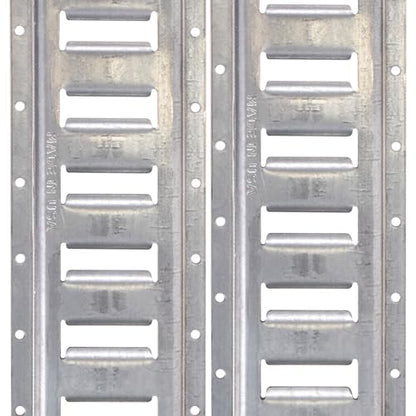 E-Track, Made in USA, 12 Gauge Steel 5 FT Galvanized Rails (2-Pack) - Horizontal E-Track Rails for Trailers, Garages, Cargo Vans - 6,000 Pounds Break Strength Per Slot (2 rails)