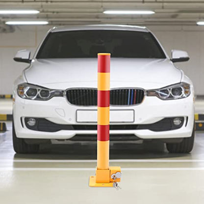 Parking Post and Base With Lock (Yellow & Red，Pole Type)