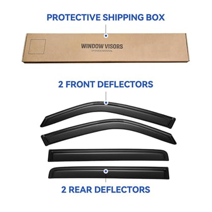 Window Visors Rain Guards for 2009 (2009-2015 Honda Pilot)