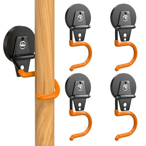 Magnetic Mop Broom Holder and Mop Organizer 4 Pack (2.6"x4-S / Orange)
