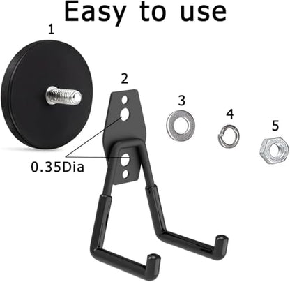 Heavy Duty Magnetic Hooks (Medium L 2Pack 13-65lb)