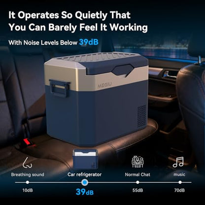 Car Fridge Portable 12V Refrigerator 32 Quart 12 Volt Freezer Compressor Cooler 12V (Blue(Silver))