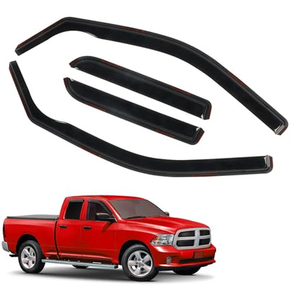4 PCS in Channel Rain Guards for 2009 (For 09-18 Ram 1500 Quad Cab)