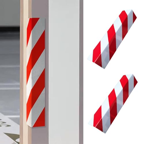2 Packs 40 * 15 * 1.5cm Garage Wall Protector Foam Wall Corner Guard for Parking Garages Wall Edge Protector with Reflective Safety Stripe (40*15*1.5cm/15.74*5.90*0.59in / Red-White)