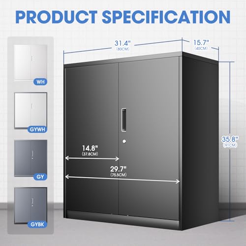 Metal Storage Cabinet (36in BK)