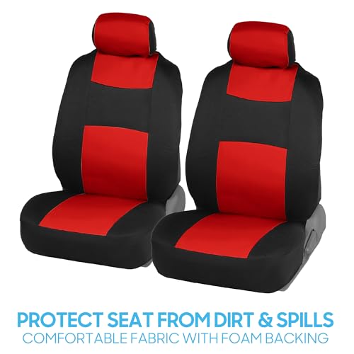 PolyPro Car Seat Covers Full Set in Red on Black (Red)