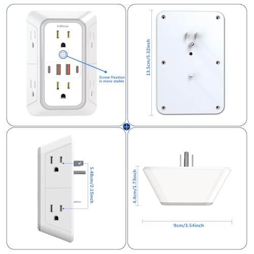 Outlet Extender Surge Protector (White)