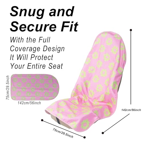 Car Seat Cover Protector Front Seats (1Pcs Front Seat Towel / Flower and Pink)