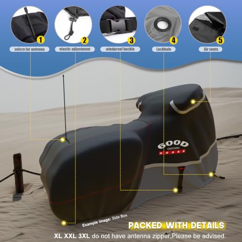 Motorcycle Cover 600D Waterproof for Touring Models Harley Davidson Nightster (Gray / 108"-3XL)