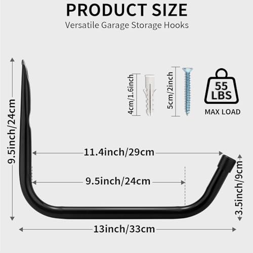 Heavy Duty Garage Storage Hooks (9.5Inch x 13Inch)