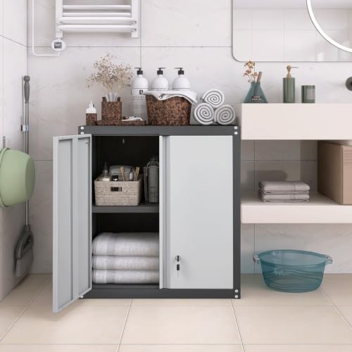Garage Wall Cabinet (27.95"H Wall Cabinet / Black&grey)