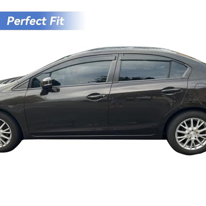 Window Visors Rain Guards for 2012 2013 2014 2015 Honda Civic Sedan (2012-2015 Honda Civic Sedan)