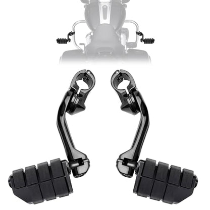 1.25" Highway Pegs Long Angled Pegs Adjustable for Harley Davidson Touring Road King Road Glide Street Glide Electra Glide Dyna Sportster Softail 1 1 (B03-Black / Long)