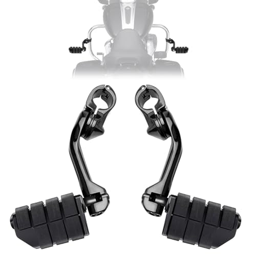 1.25" Highway Pegs Long Angled Pegs Adjustable for Harley Davidson Touring Road King Road Glide Street Glide Electra Glide Dyna Sportster Softail 1 1 (B03-Black / Long)
